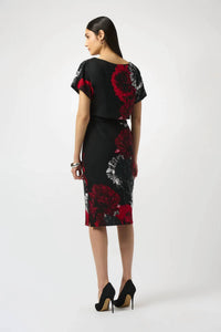 Joseph Ribkoff - Floral Boat Neck Sheath Dress