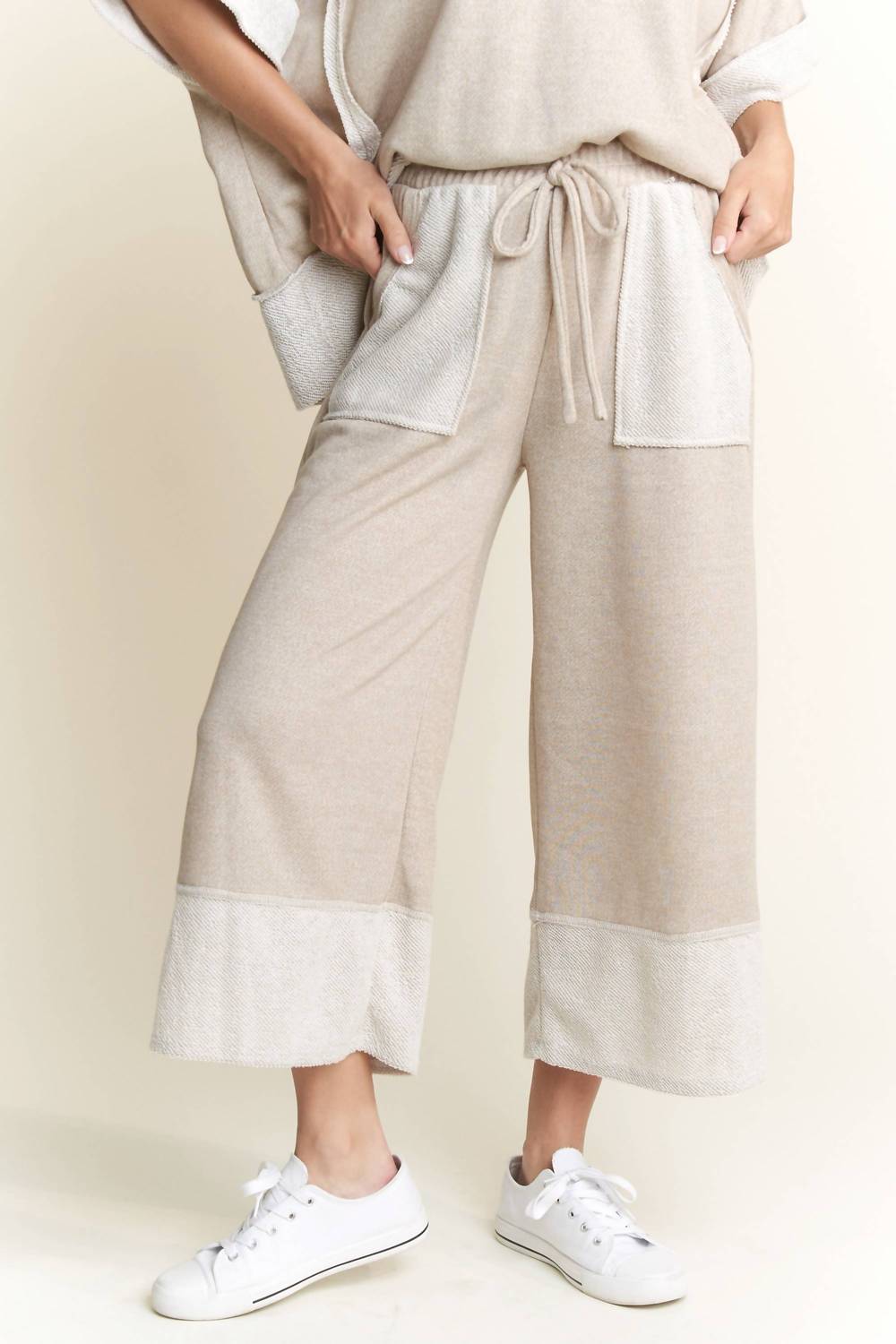 J.Her - Washed Elastic Waist Wide Pants
