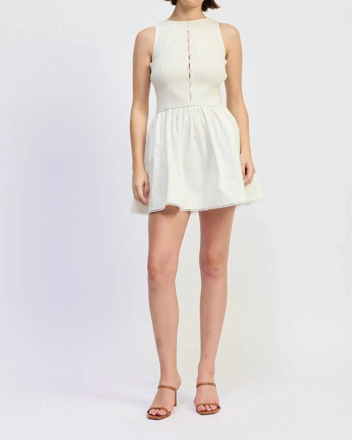 En Saison - Women's Candance Mixed Media Mini Dress