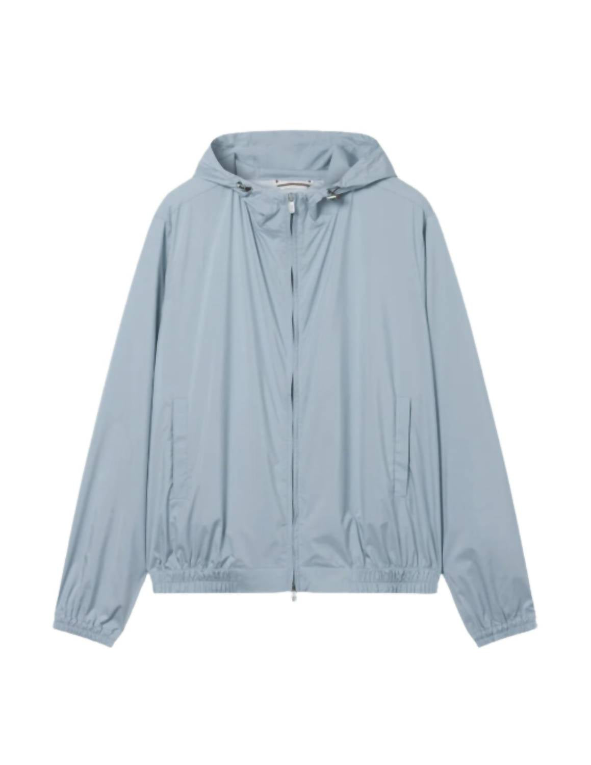 Fedeli Airstop Hoodied Bomber Windbreaker in light steel blue - men's jacket - view 4