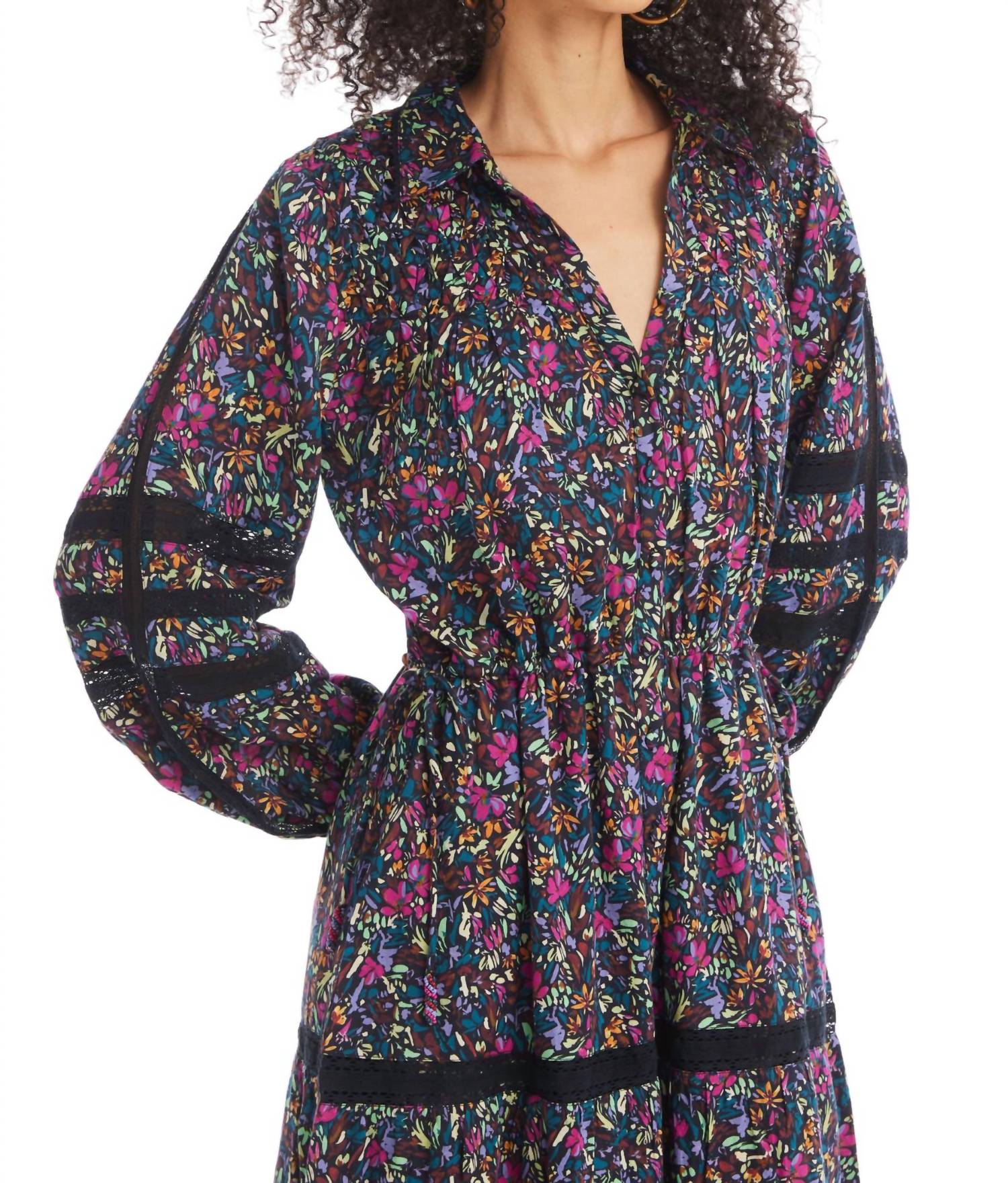ALLISON NEW YORK LULU MIDI DRESS in ditsy floral - women's dress - view 5