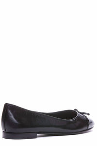 TORY BURCH Women's Cap Toe Ballet Flats in perfect black - women's flats - detail view
