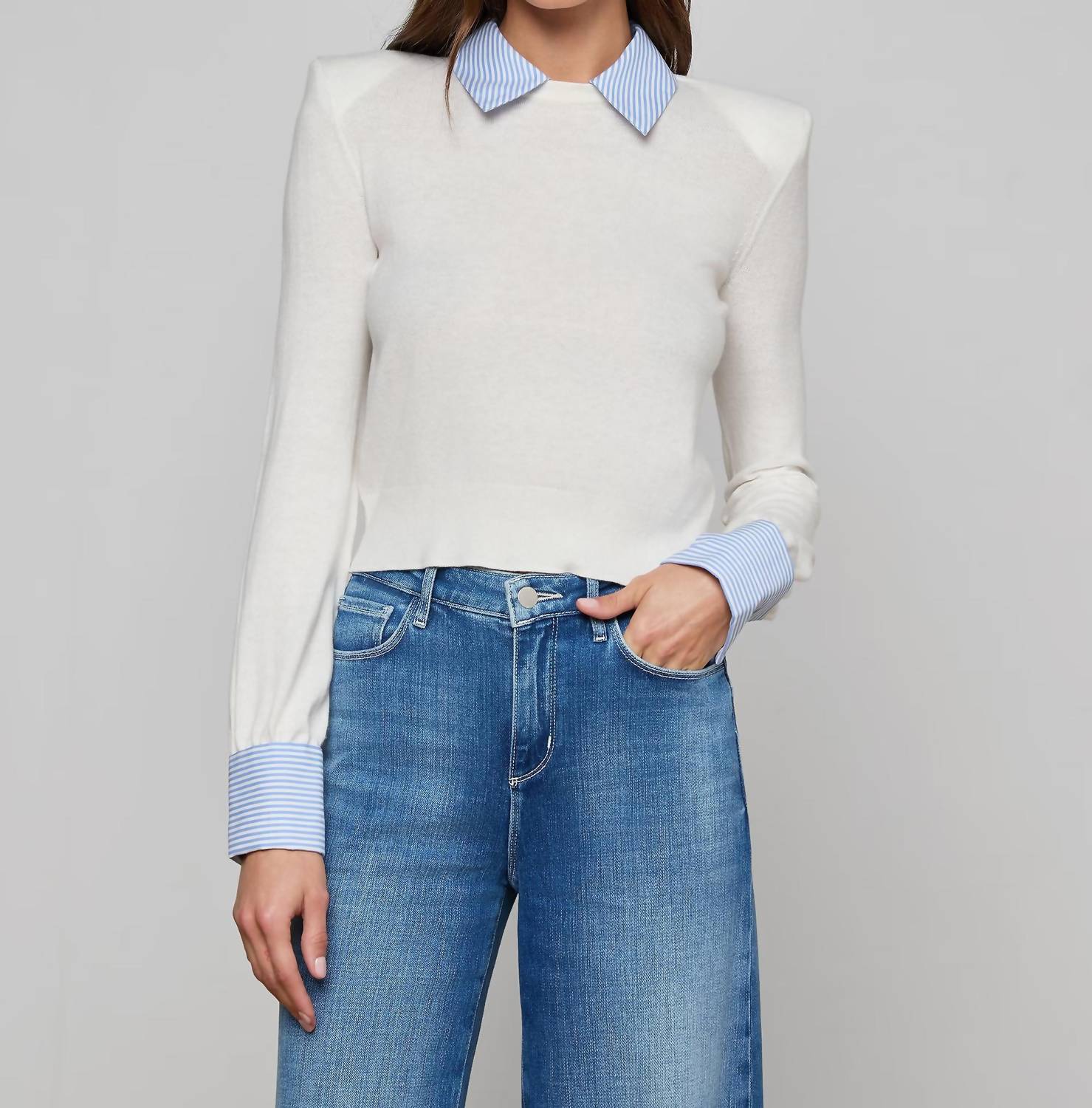 L'Agence - April Poplin Collar Pullover