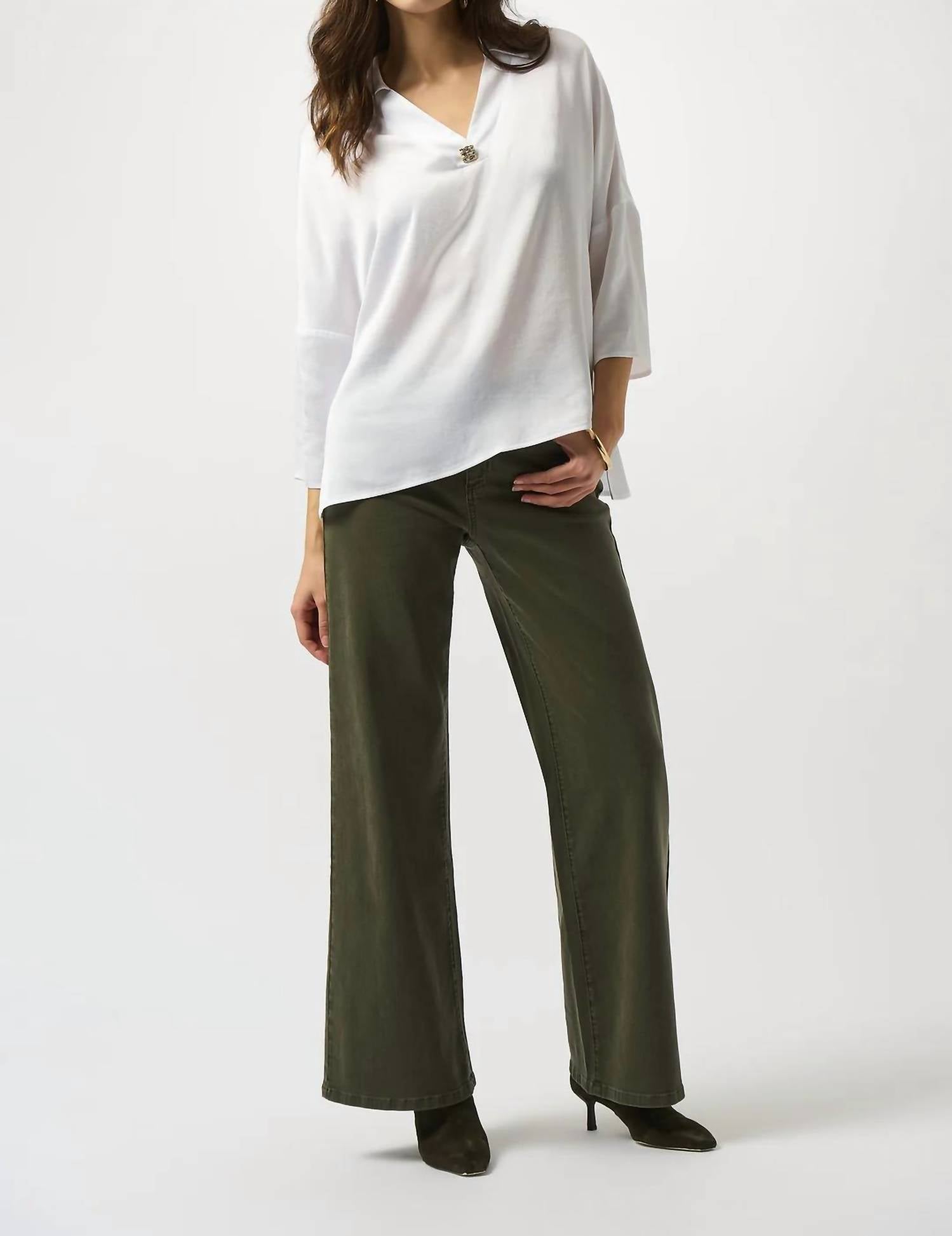 Joseph Ribkoff - V-neck Collar Long Sleeve Top