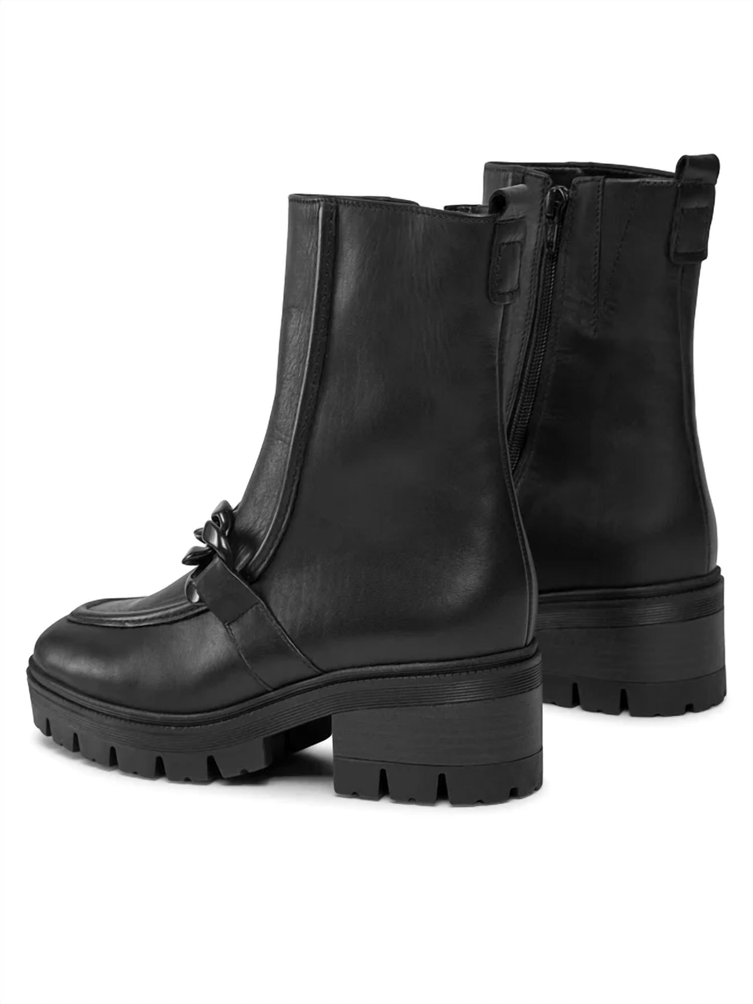 GABOR Women's Ankle Boots in black leather - women's shoe - view 4