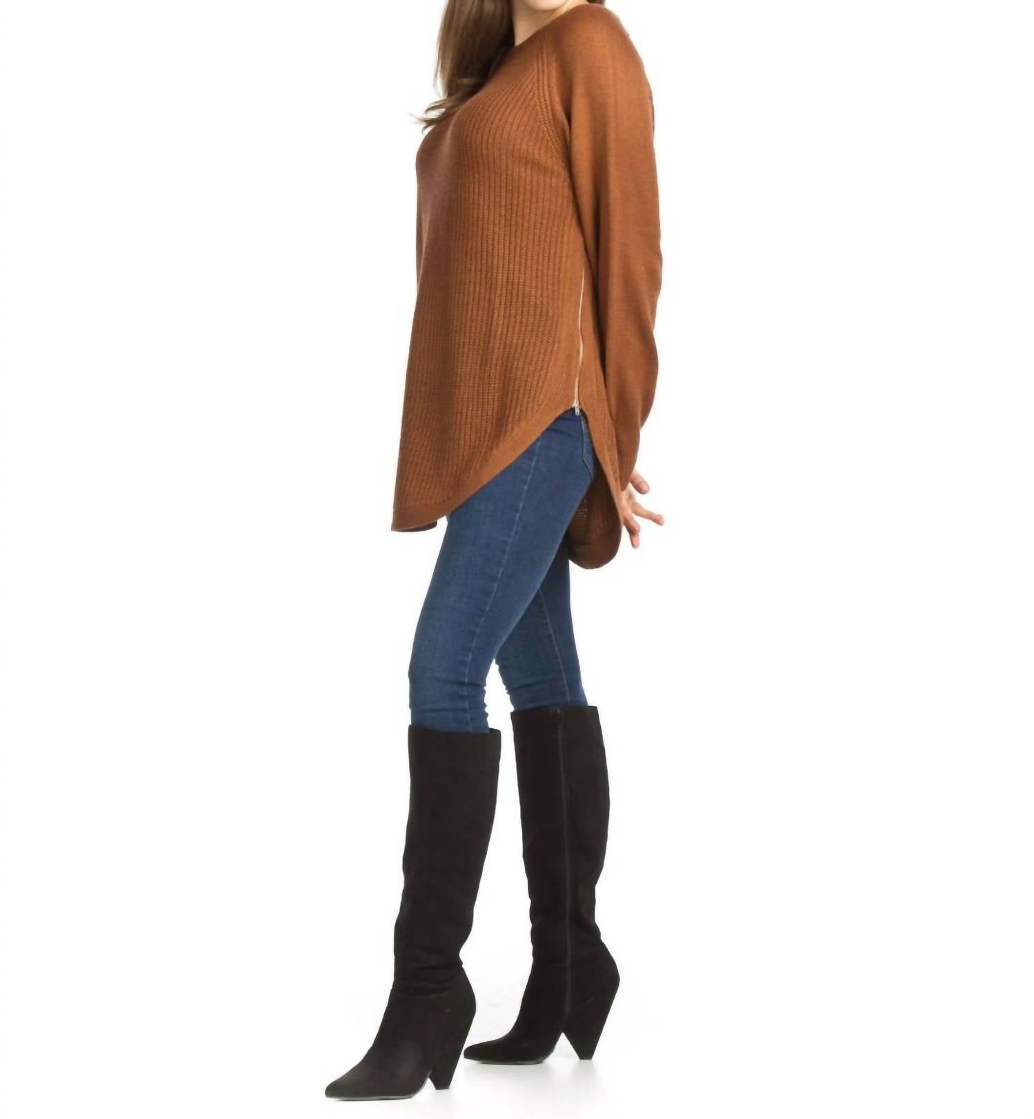 Papillon - Long Sleeve Sweater With Zip Side