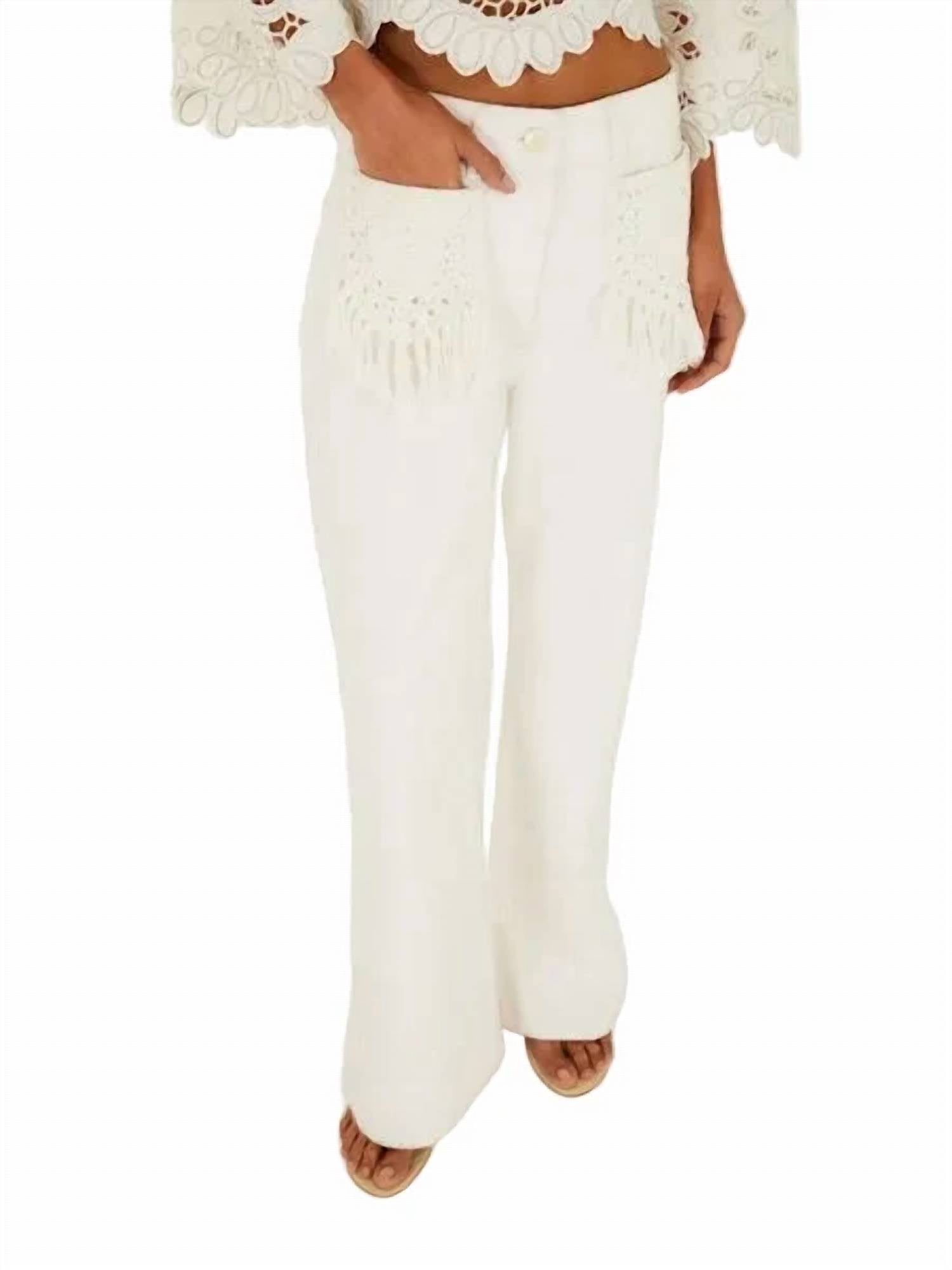 Farm Rio - Twill Pants With Fringe Pockets