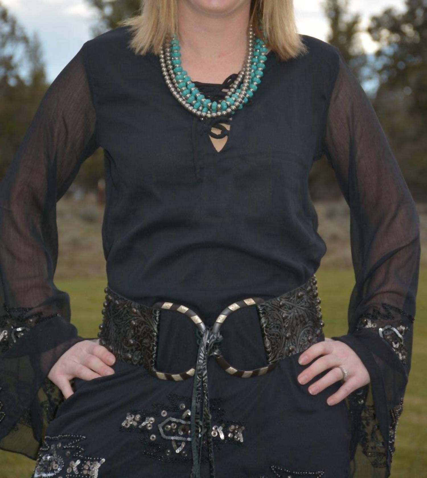 R Cinco Ranch Over You Dress in black - women's dress - detail view