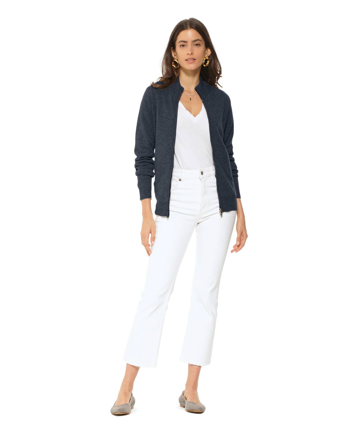 Monticelli Cashmere - Women's Pure Cashmere Zip Cardigan