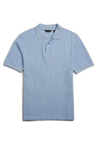 Scott Barber Men's Pima Pique Polo Shirt Top in sky blue - men's shirt