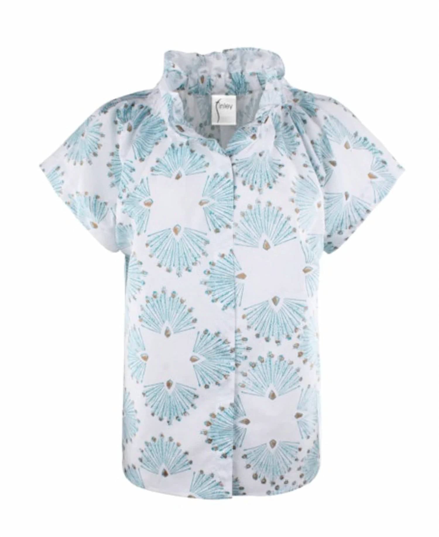 Finley - Mended Peacock Print Jenny Top
