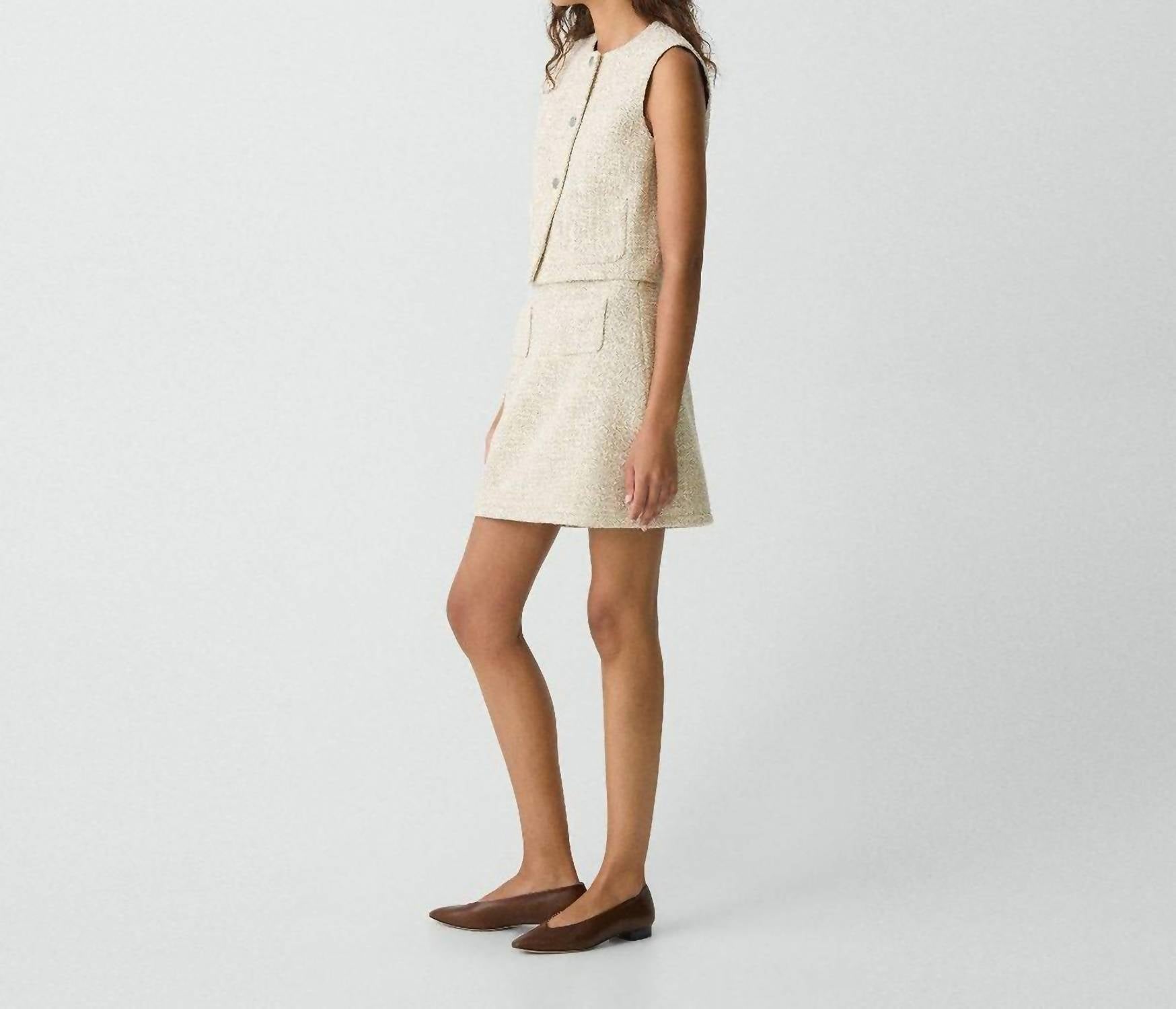 Theory - Binding Tweed Mini Skirt