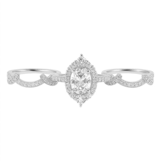 Allyanna Gifts - Women's Oval Moissanite Ring - 3 Piece Set