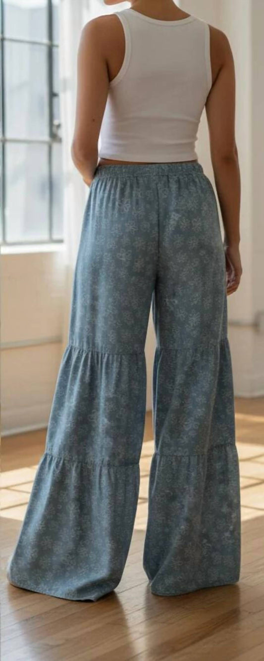 Klesis - Tiered Floral Wide Flared Pants
