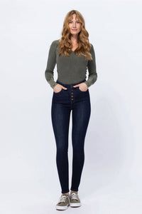Judy Blue - High Waist Handsand Resin Skinny Jeans