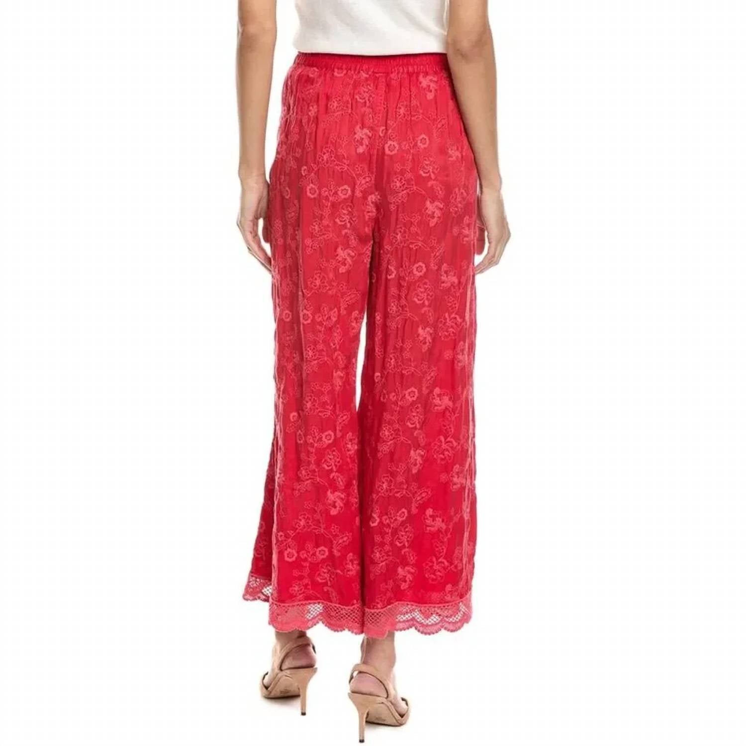 Johnny Was LAUCHLEN PANT GARDENIA in salsa - women's pants - detail view