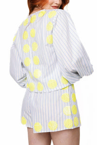 Queen Of Sparkles - Tennis Ball Tie-front Top