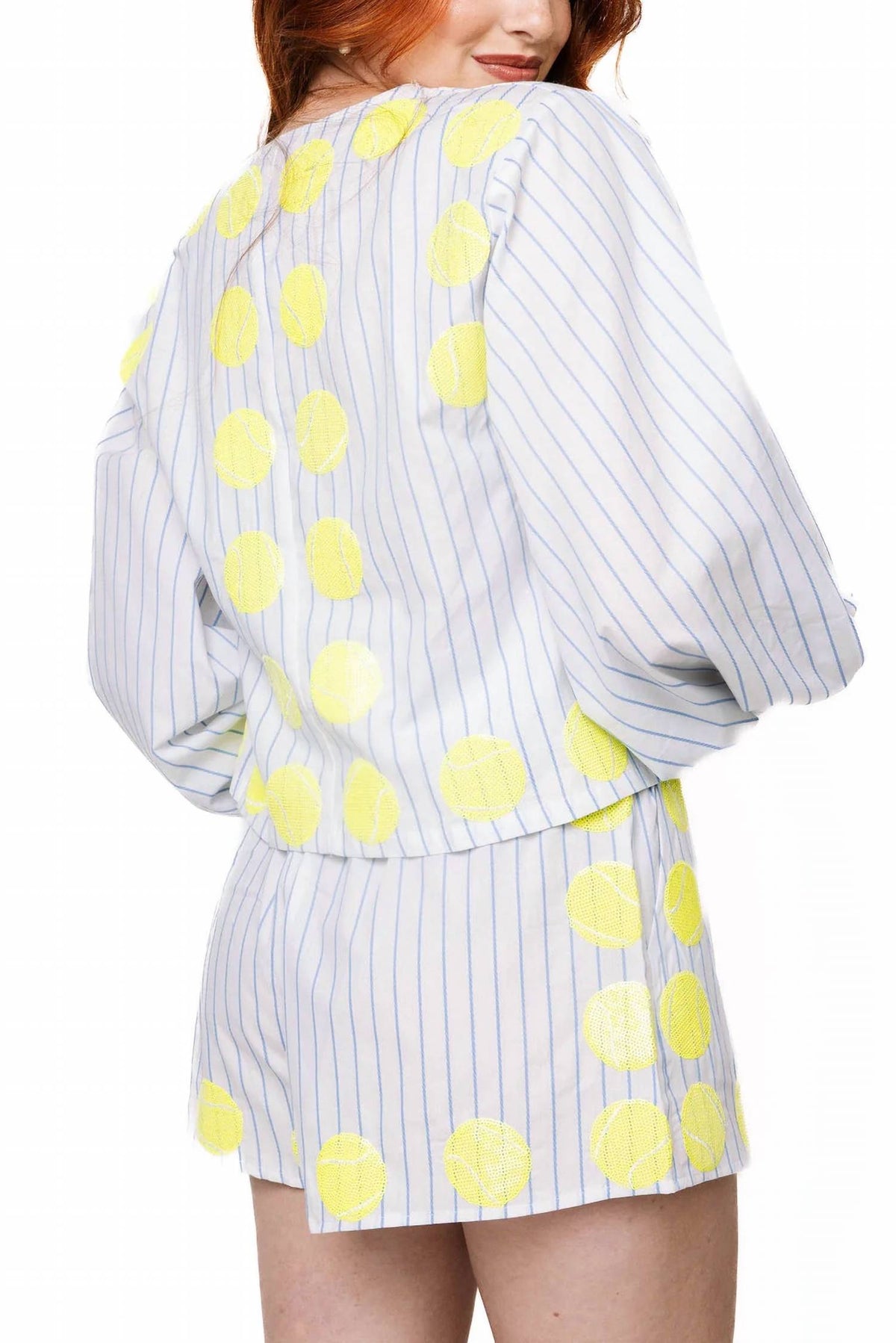 Queen Of Sparkles - Tennis Ball Tie-front Top