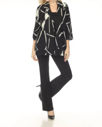 Joseph Ribkoff Abstract Jacquard Boxy Jacket in black off white 1 - women's jacket - view 5