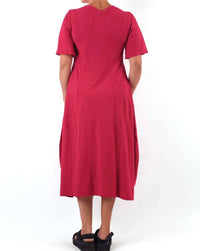 Cut Loose - Seamed Short Sleeve Midi Dress