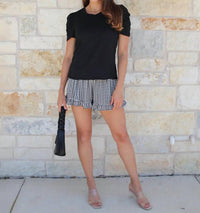 Grace and Lace Women's Ruched Top in black - women's t-shirt - alternate view