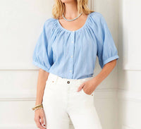 Karen Kane - Short Sleeve Embroidered Peasant Top