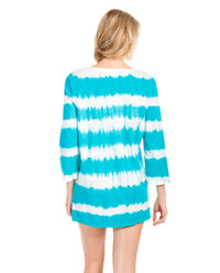 Eco Swim - Tie Dye Stripe 3/4 Sleeve Tunic Coverup
