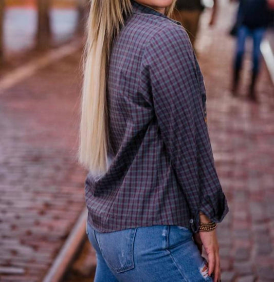 Layerz Clothing - Gracie Plaid Embroidered Top