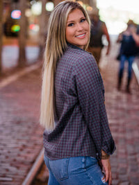 Layerz Clothing - Gracie Plaid Embroidered Top