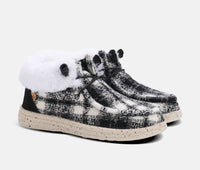 Lamo Women's Cassidy Flat Winter Shoes in black plaid - women's shoe - view 9