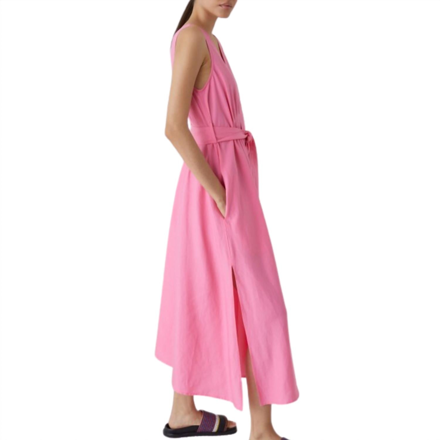 CLOSED Women's V Neck Dart Dress in pink lillies - women's dress - alternate view