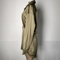 JBQ Women's Collared Shirt Mini Dress in green - women's dress - view 4