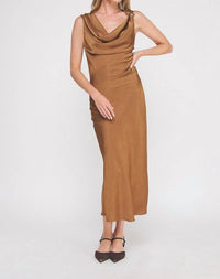 Allie Rose - Draped Midi Dress With Brooch Detail