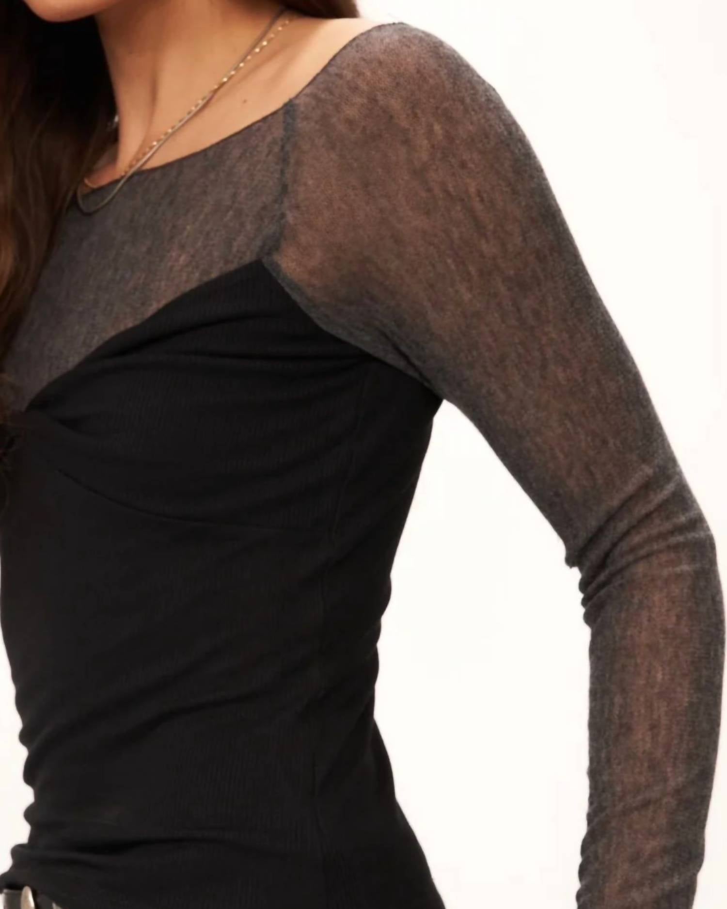 Project Social T - Plot Twist Rib Mixed Long Sleeve Top