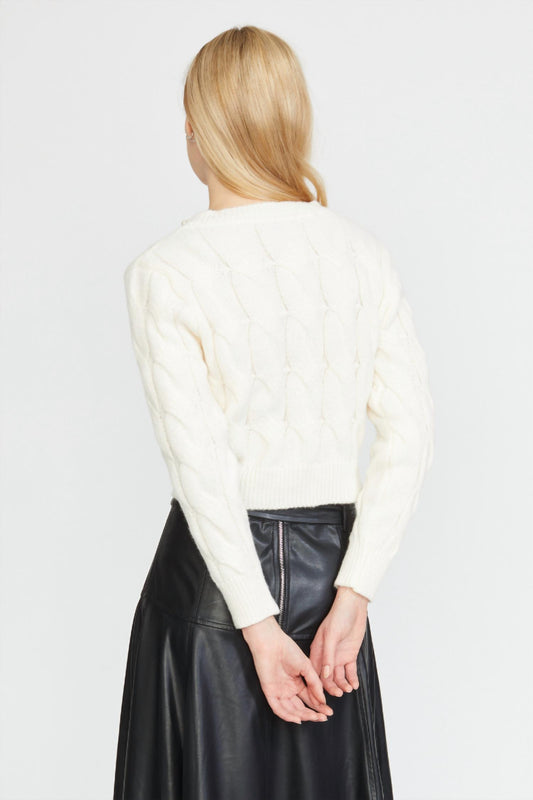 Stellah - CABLE CARDIGAN WITH PEARLS