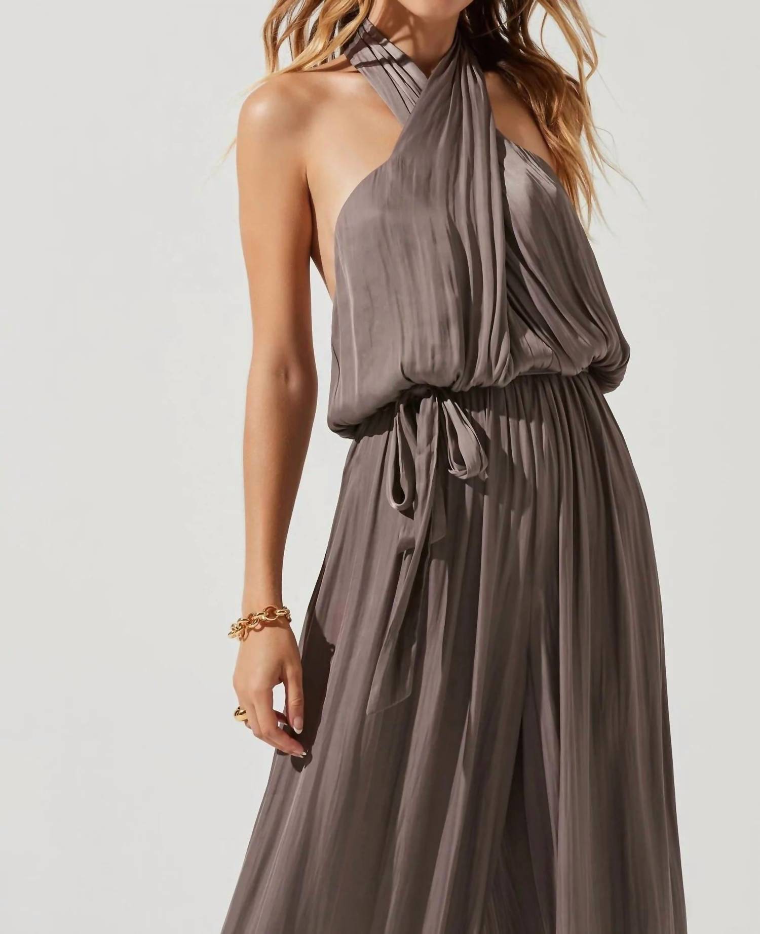 Astr - Cheryl Halter Wide Leg Jumpsuit