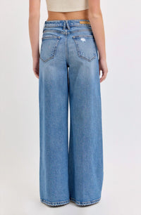 CELLO High Rise Wide Leg Jeans in medium wash - women's jeans - alternate view