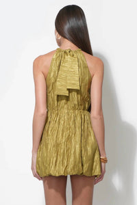 adelyn rae Shelley Bubble Satin Mini Dress in gold - women's dress - view 5
