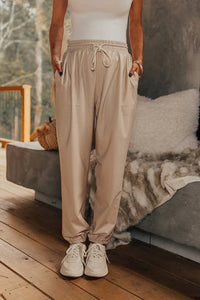 Entro - Kennedy High Waist Faux Leather Joggers