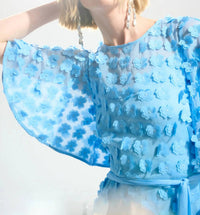 Joseph Ribkoff - 3d Florals Belted Chiffon Dress