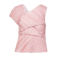 Marina Moscone - Spliced Plissé Top Blouse