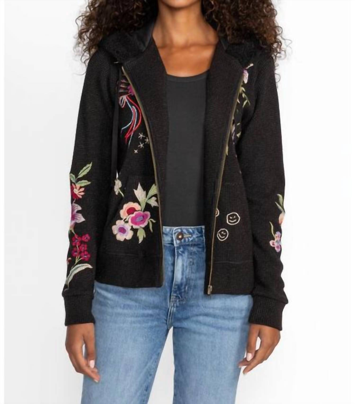 Johnny Was - METALLIC THERMAL ZIP UP HOODIE COLETTE