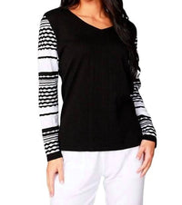 Detailed Sleeve V-Neck Top