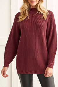 Tribal - Mock Neck Long Sweater