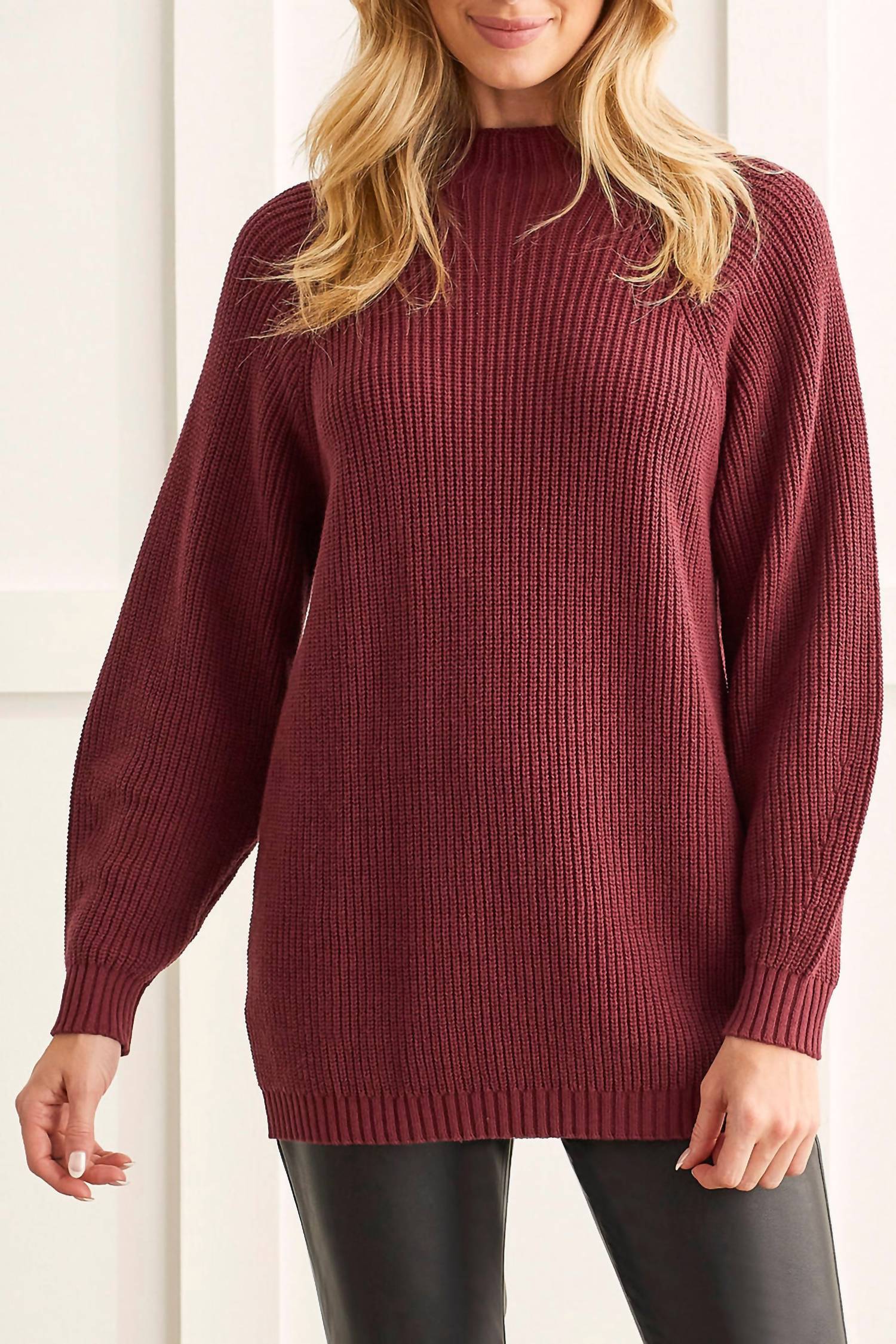 Tribal - Mock Neck Long Sweater