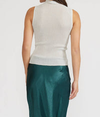 LUCY PARIS Hilty Mockneck Tank in silver - women's tank top - view 4