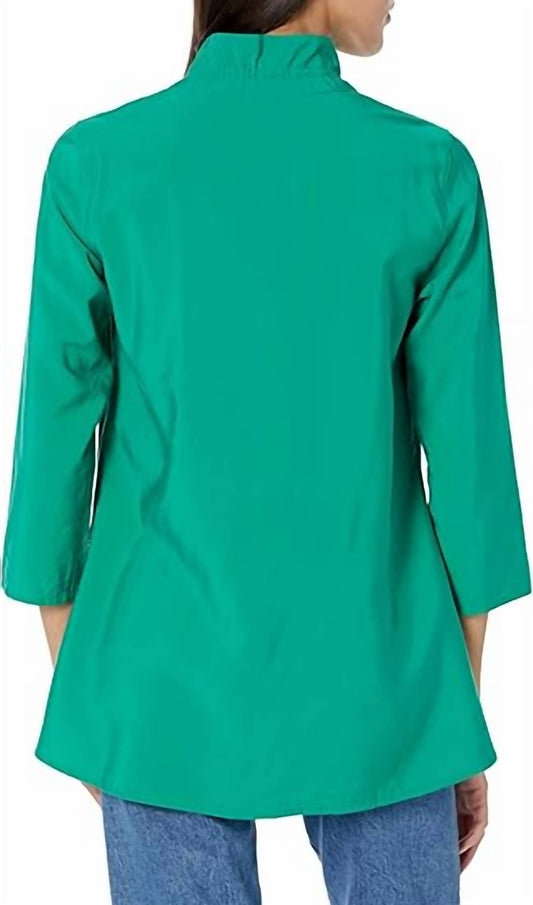 Multiples - Y-neck Crinkle Woven Blouse