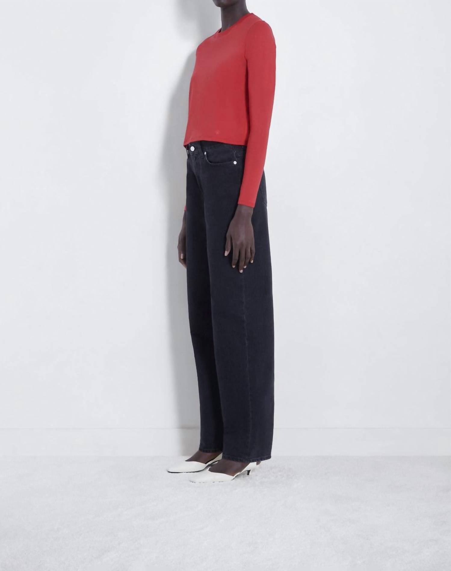 Loulou de Saison Masal Long Sleeves Shirt in tomato - women's t-shirt - view 4