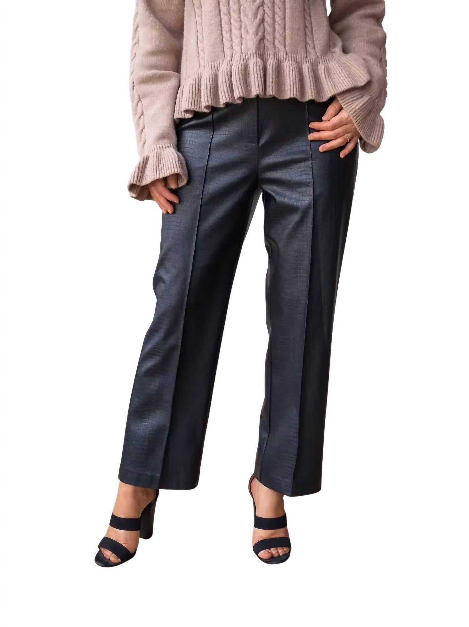 Grace + Emma - Always Edgy Snake Print Faux Leather Pants