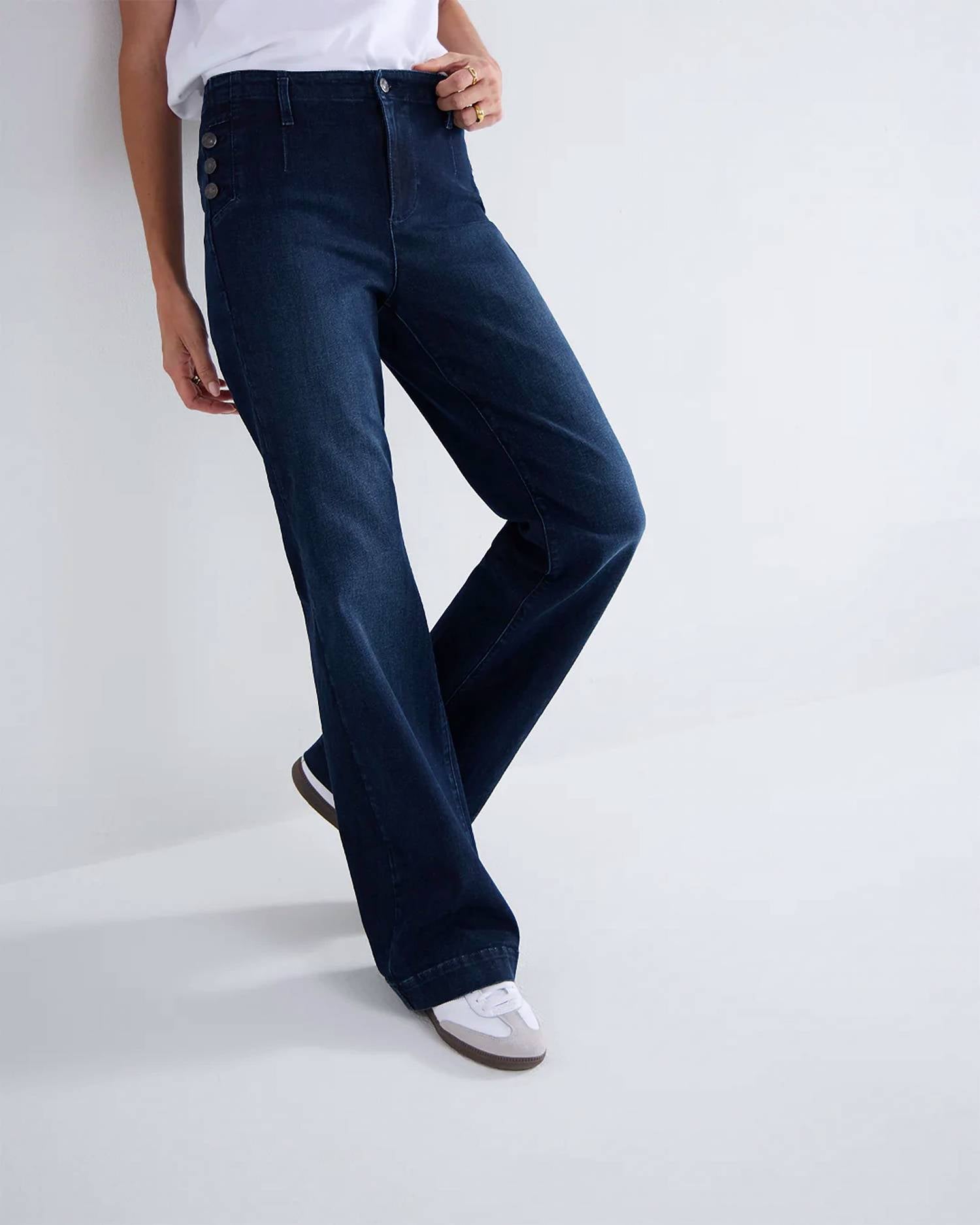 Summum - With Button Details Flared Jeans